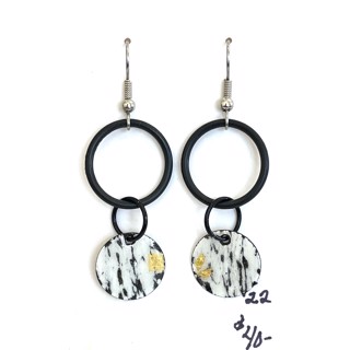 CT 2.3 Abstract Black Purple Dangle Earrings by Cathy Talbot CT 2.3 Abstract Black Purple Dangle Earrings by Cathy Talbot