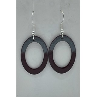 Earrings 6.1, Washer Large, Maroon , Gray by Cathy Talbot Earrings 6.1, Washer Large, Maroon , Gray by Cathy Talbot
