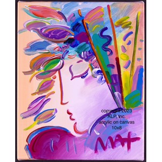 Peter Max American Flag Acrylic on Canvas Original Painting With