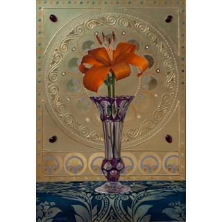 Orange Lily-Purple Vase by Fred Wessel Orange Lily-Purple Vase by Fred Wessel