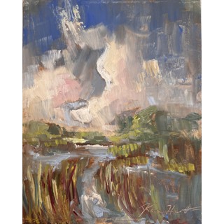 Charleston at night oil pastel, paper, 58x76cm, 2020 — Elena's Gallery