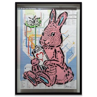 AIKO Bunny NYC Subway Map/Light Pink by AIKO | GGA GALLERY