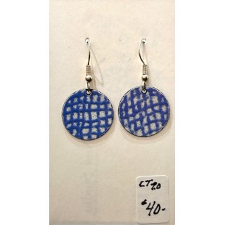 Blue White Pattern Earrings by Cathy Talbot Blue White Pattern Earrings by Cathy Talbot