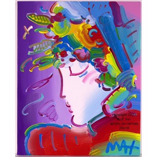 Peter Max American Flag Acrylic on Canvas Original Painting With