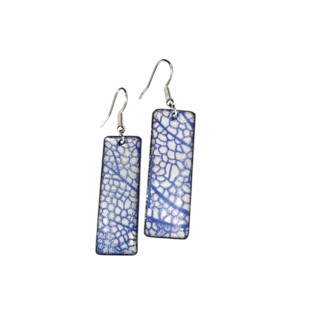 CT 7.2 Blue White Rectangle Earrings by Cathy Talbot CT 7.2 Blue White Rectangle Earrings by Cathy Talbot