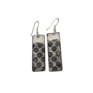 CT 7.2 Black White Spotted Rectangle Earrings by Cathy Talbot CT 7.2 Black White Spotted Rectangle Earrings by Cathy Talbot
