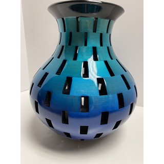 Blue & Turquoise OS Vase by Joel Hunnicutt