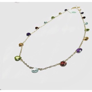 MLJA8506N Necklace of Citrine, Amethyst, Garnet, Peridot, Blue