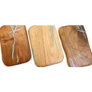 Mesquite and Turquoise Inlay Salad Tossers