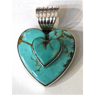 Dan Dodson outlet Royston Turquoise and Pearl Heart Pendant (Dead Stock!)