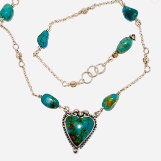 Navajo Angel Wing Variscite Link Chain Necklace | Fred Francis