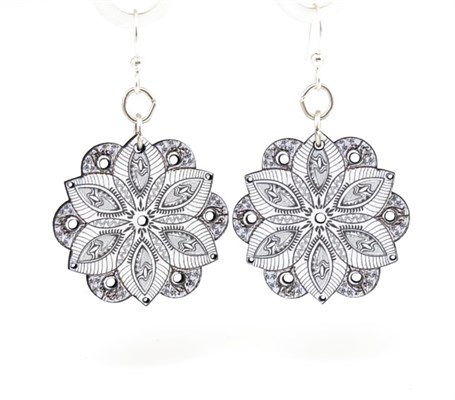 Earrings - Black & White Lace 1522