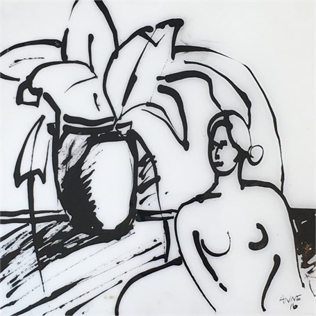 Figure and Flower Pot