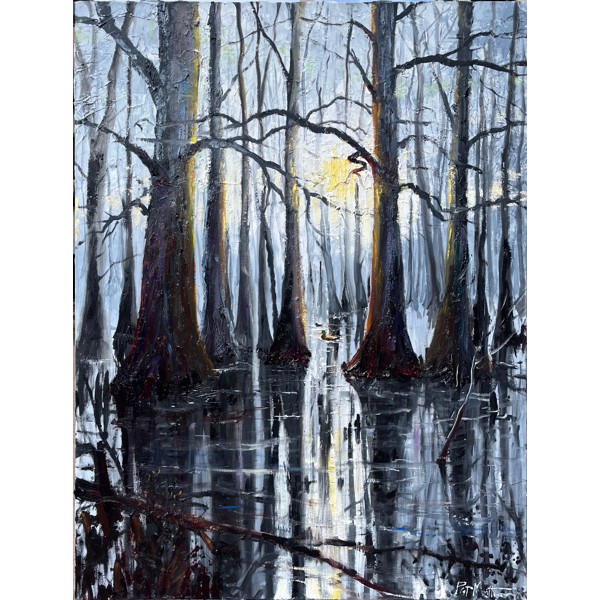 Cypress, original oil painting by Pat Matthews