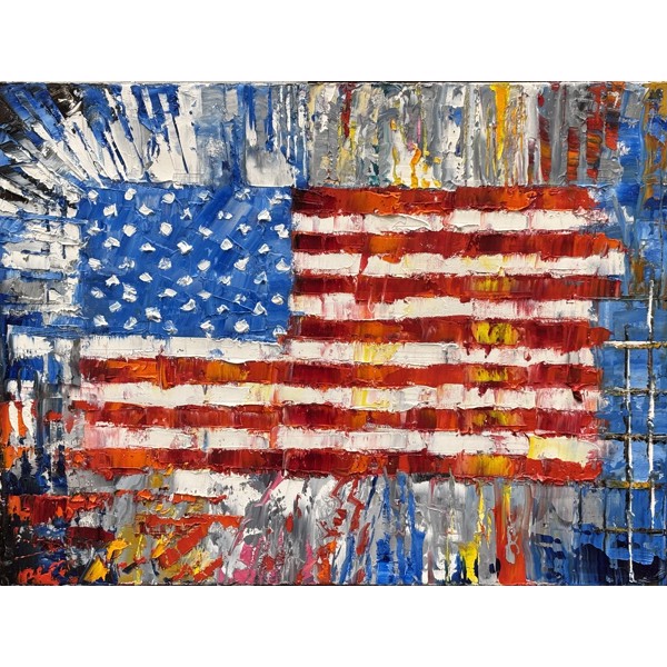 American Born, original oil painting by Pat Matthews