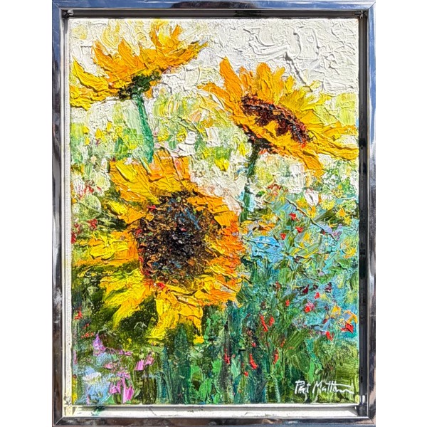 Sunflower Joy, original oil painting by Pat Matthews