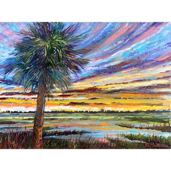Palmetto Skies, original oil painting by Pat Matthews