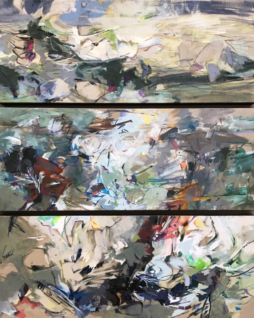 Jeffrey T. Fitzgerald | Briny Outline Triptych | Acrylic | 50" X 40" | $4,800
