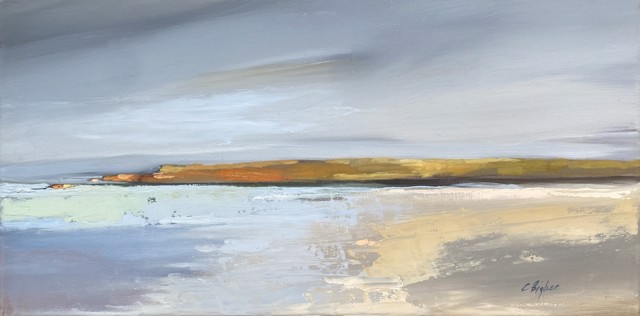 Claire Bigbee | Ogunquit Beach Rivermouth | Oil on Canvas | 10" X 20" | Sold