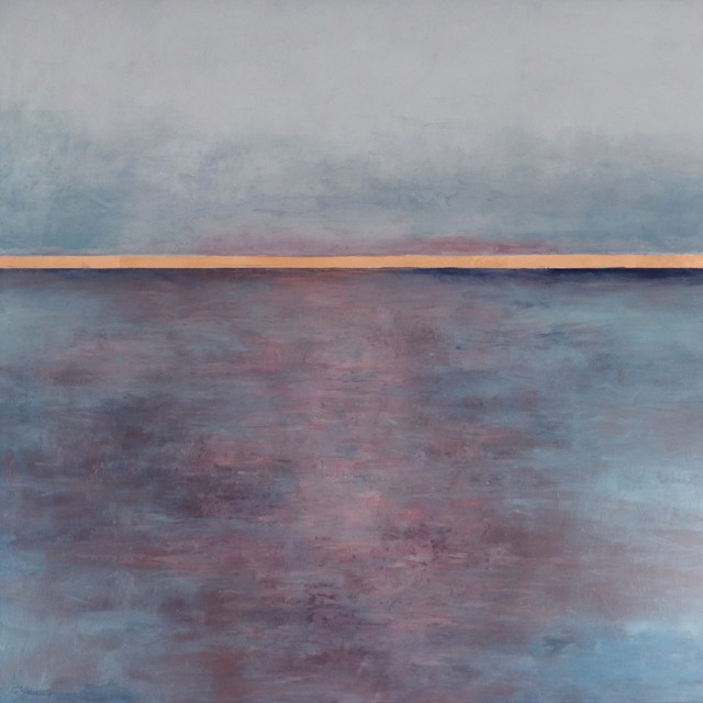 Ellen Welch Granter | Garnet Sands | Oil and Metal Leaf on Canvas | 30" X 30" | $3,100