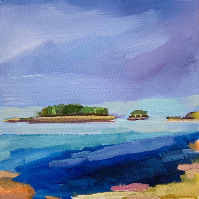 Claire Bigbee | Blue Yonder #2, Georgetown | Acrylic on Canvas | 12" X 12" | $950