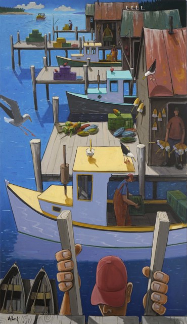 David Witbeck | Late to Work | Oil on Canvas | 45" X 26" | Sold
