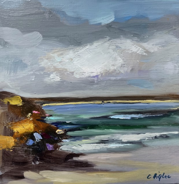 Claire Bigbee | Little Beach Ogunquit | Oil on Canvas | 8" X 8" | Sold