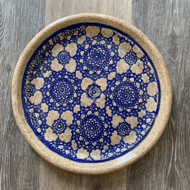 Richard Winslow | Medium Blue Textured Platter | Ceramic | 11.5" X 11.5" | $90