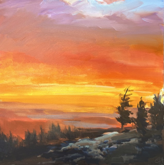 Craig Mooney | Mountain Glow | Oil on Canvas | 24" X 24" | $3,300