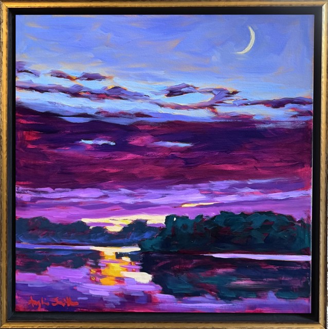 Purple Skies and Sliver Moon