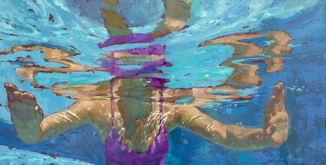 Michele Poirier Mozzone | New Wave | Oil on Cradled Panel | 20" X 40" | Sold