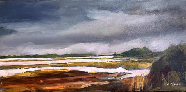 Claire Bigbee | Winter Marsh, Drakes Island | Oil on Canvas | 12" X 24" | $1,595