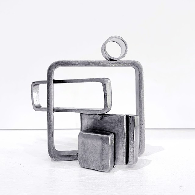 Susan Bennett | Nano Squares II | Stainless Steel | 3.75" X 4" | Sold