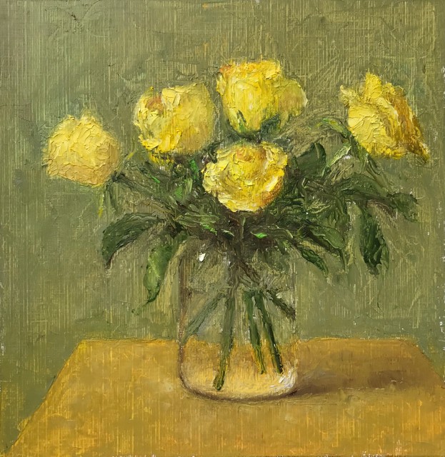 Christopher Castelli | Roses #5 | Oil | 8" X 8" | Sold