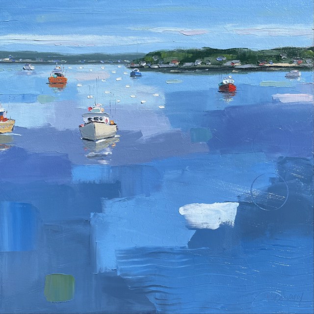 Bethany Harper Williams | A Rainbow of Lobster Boats | Oil on Canvas | 24" X 24" | Sold