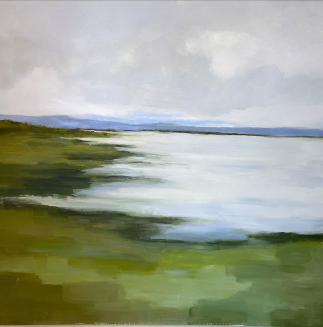 Jill Matthews | Fogged Spring Marsh | Oil on Canvas | 48" X 48" | $3,800