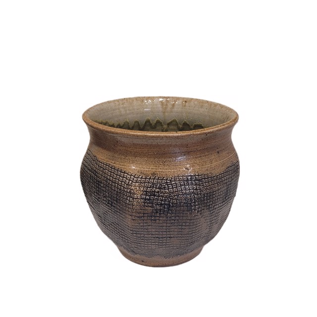Richard Winslow | Black Grid Pot | Ceramic | 7.25" X 8" | $120