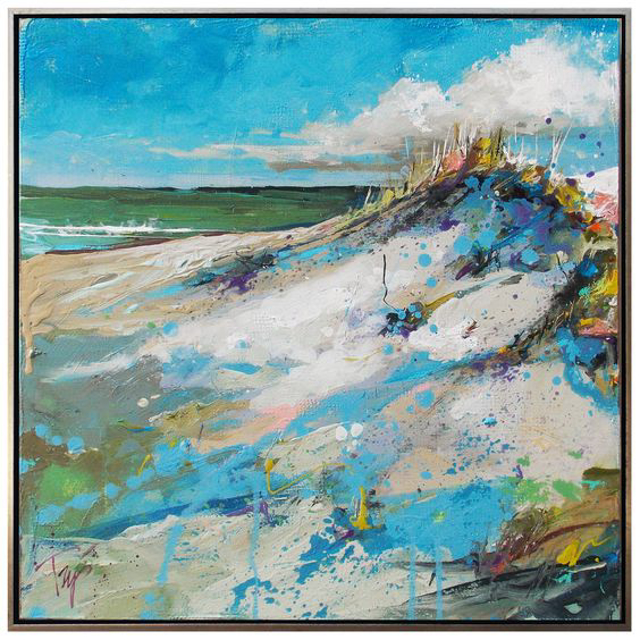 Trip Park | Dancin' Dunes | Acrylic and Mixed Media on Canvas | 18" X 18" | Sold