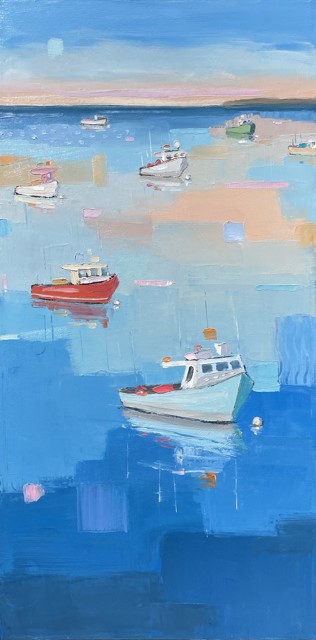 Bethany Harper Williams | Boats in the Harbor | Oil on Canvas | 30" X 15" | $2,100