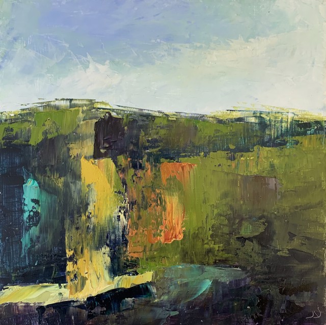 Janis H. Sanders | Sunset Trees | Oil on Panel | 10.25" X 10.25" | $675