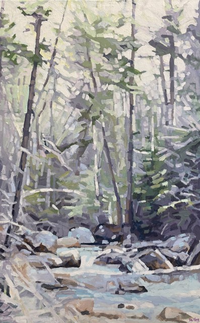 Liz Hoag | Upstream | Acrylic on Canvas | 48" X 30" | $4,800