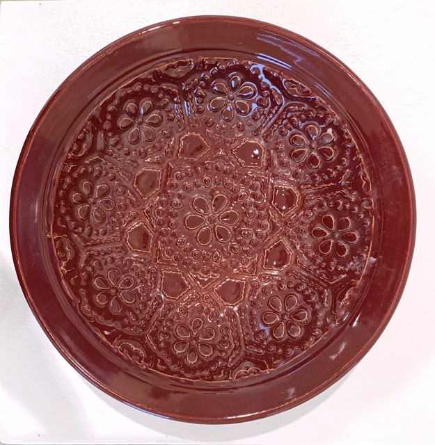 Richard Winslow | Textured Bowl in Red | Ceramic | 3" X 10.5" | $90