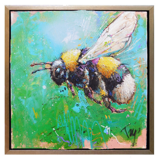 Trip Park | Lonely Buzz | Mixed Media on Canvas | 12" X 12" | Sold