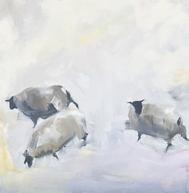 Ingunn Milla Joergensen | Counting Sheep #2 | Oil on Canvas | 16" X 16" | Sold
