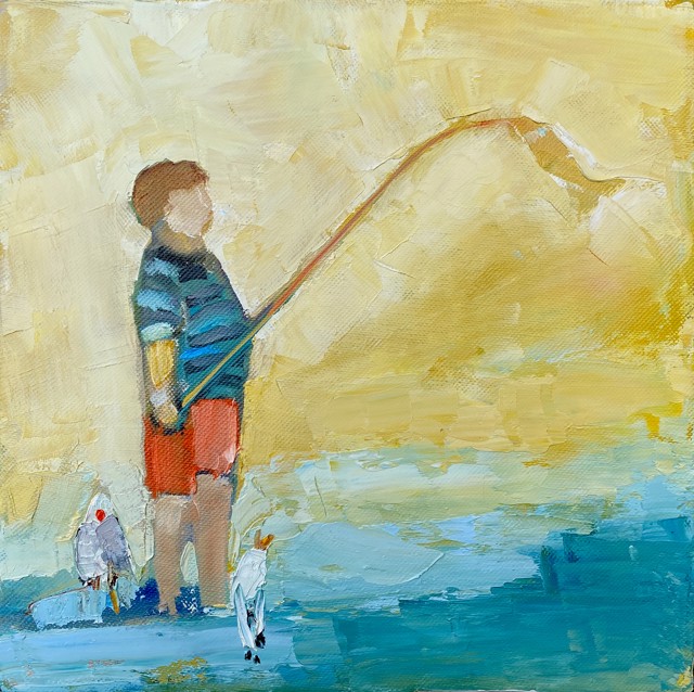 Claire Bigbee | Wish Upon A Fish | Oil on Canvas | 10" X 10" | $850