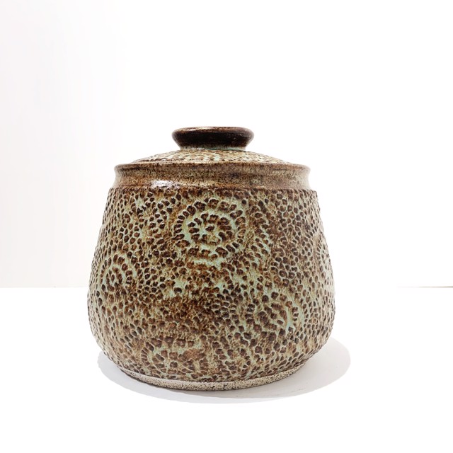 Richard Winslow | Brown Textured Lidded Pot | Ceramic | 7" X 7.5" | $110