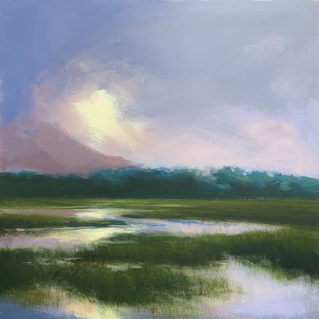 Margaret Gerding | Goose Rocks Sunset | Oil on Canvas | 14" X 14" | $2,300