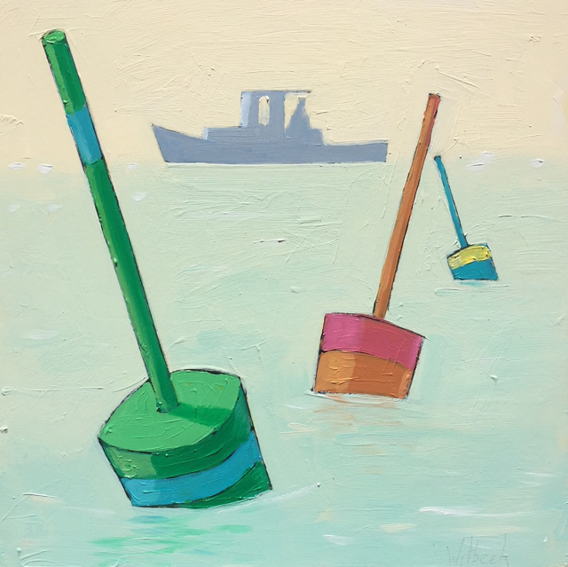 David Witbeck | Buoy Markers  | Oil on Panel | 12" X 12" | Sold