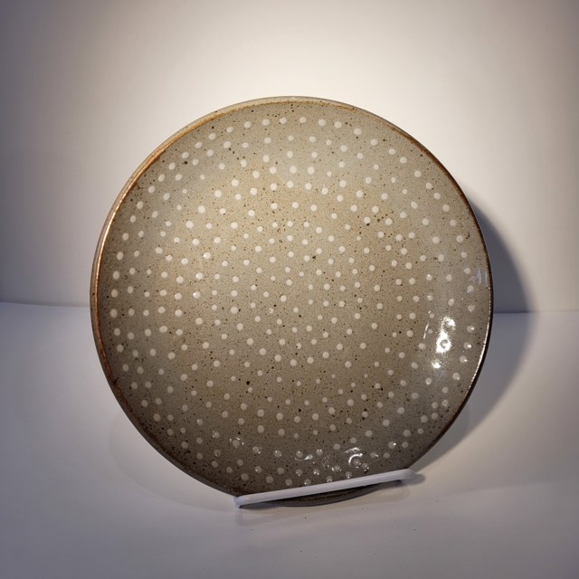 Richard Winslow | Dotted Plate Grey with Dots | Ceramic | 1.5" X 9.5" | $85