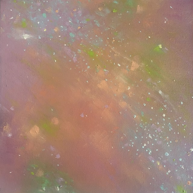 Erika Manning | Satellight of Love II | Oil on Canvas | 10" X 10" | $350